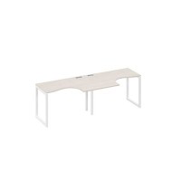 А4 Б4 031-2 ДШ (Дуб шамони/Белый) Рабочая станция QUATTRO 2х120 столы Классика эргономичные