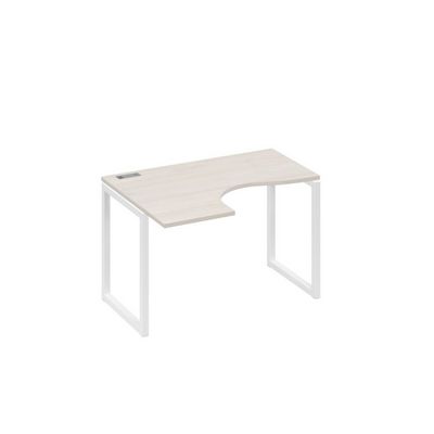 А4 Б4 031 ДШ (Дуб шамони/Белый) Стол эргономичный левый "Классика" на металлокаркасе QUATTRO