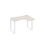 А4 Б4 032 ДШ (Дуб шамони/Белый) Стол эргономичный правый "Классика" на металлокаркасе QUATTRO