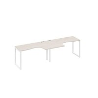 А4 Б4 033-2 ДШ (Дуб шамони/Белый) Рабочая станция QUATTRO 2х140 столы Классика эргономичные