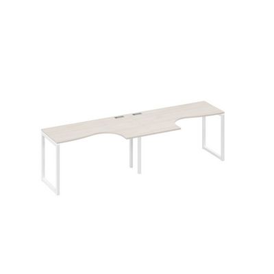 А4 Б4 033-2 ДШ (Дуб шамони/Белый) Рабочая станция QUATTRO 2х140 столы Классика эргономичные
