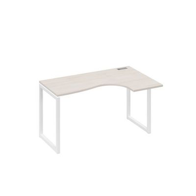 А4 Б4 034 ДШ (Дуб шамони/Белый) Стол эргономичный правый "Классика" на металлокаркасе QUATTRO