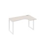 А4 Б4 034 ДШ (Дуб шамони/Белый) Стол эргономичный правый "Классика" на металлокаркасе QUATTRO