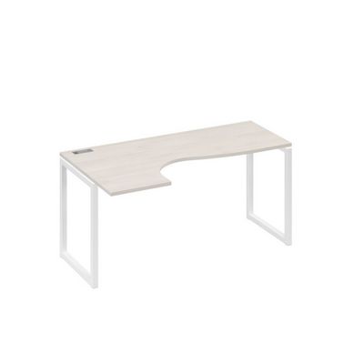 А4 Б4 035 ДШ (Дуб шамони/Белый) Стол эргономичный левый "Классика" на металлокаркасе QUATTRO