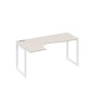 А4 Б4 035 ДШ (Дуб шамони/Белый) Стол эргономичный левый "Классика" на металлокаркасе QUATTRO
