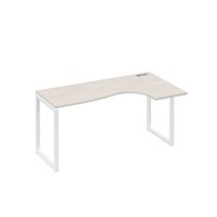 А4 Б4 036 ДШ (Дуб шамони/Белый) Стол эргономичный правый "Классика" на металлокаркасе QUATTRO