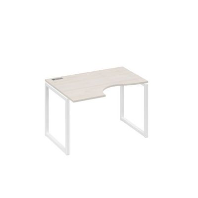 А4 Б4 041 ДШ (Дуб шамони/Белый) Стол эргономичный левый "Классика" на металлокаркасе QUATTRO
