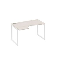 А4 Б4 043 ДШ (Дуб шамони/Белый) Стол эргономичный левый "Классика" на металлокаркасе QUATTRO