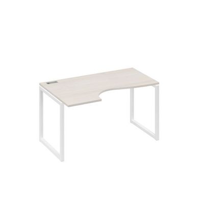 А4 Б4 043 ДШ (Дуб шамони/Белый) Стол эргономичный левый "Классика" на металлокаркасе QUATTRO
