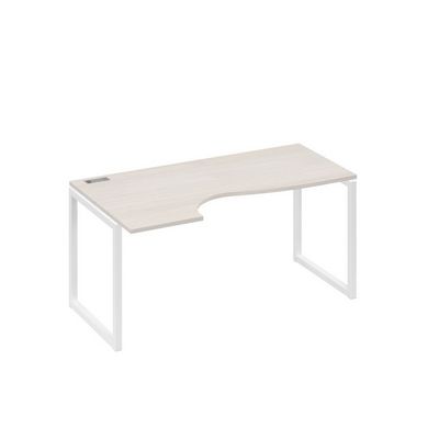 А4 Б4 045 ДШ (Дуб шамони/Белый) Стол эргономичный левый "Классика" на металлокаркасе QUATTRO