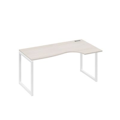 А4 Б4 046 ДШ (Дуб шамони/Белый) Стол эргономичный правый "Классика" на металлокаркасе QUATTRO