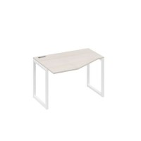 А4 Б4 051 ДШ (Дуб шамони/Белый) Стол эргономичный левый "Техно" на металлокаркасе QUATTRO