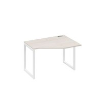А4 Б4 052 ДШ (Дуб шамони/Белый) Стол эргономичный правый "Техно" на металлокаркасе QUATTRO