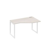 А4 Б4 054 ДШ (Дуб шамони/Белый) Стол эргономичный правый "Техно" на металлокаркасе QUATTRO