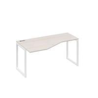 А4 Б4 055 ДШ (Дуб шамони/Белый) Стол эргономичный левый "Техно" на металлокаркасе QUATTRO