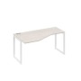 А4 Б4 055 ДШ (Дуб шамони/Белый) Стол эргономичный левый "Техно" на металлокаркасе QUATTRO