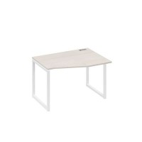 А4 Б4 062 ДШ (Дуб шамони/Белый) Стол эргономичный правый "Техно" на металлокаркасе QUATTRO