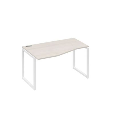 А4 Б4 063 ДШ (Дуб шамони/Белый) Стол эргономичный левый "Техно" на металлокаркасе QUATTRO
