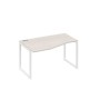 А4 Б4 063 ДШ (Дуб шамони/Белый) Стол эргономичный левый "Техно" на металлокаркасе QUATTRO