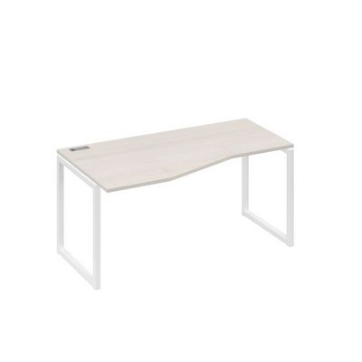 А4 Б4 065 ДШ (Дуб шамони/Белый) Стол эргономичный левый "Техно" на металлокаркасе QUATTRO