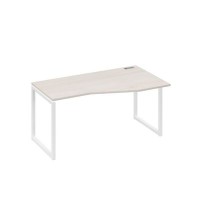 А4 Б4 066 ДШ (Дуб шамони/Белый) Стол эргономичный правый "Техно" на металлокаркасе QUATTRO