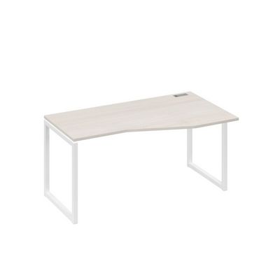 А4 Б4 066 ДШ (Дуб шамони/Белый) Стол эргономичный правый "Техно" на металлокаркасе QUATTRO