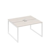 А4 Б4 171 ДШ (Дуб шамони/Белый) Рабочая станция на каркасе QUATTRO столы 2х140