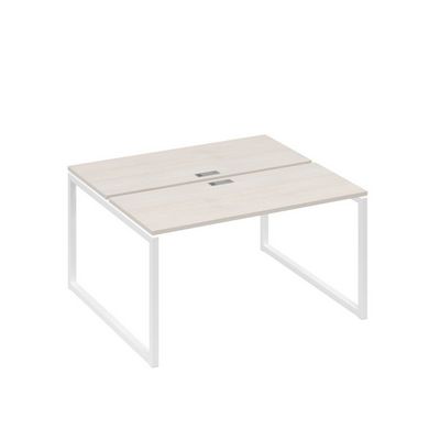 А4 Б4 171 ДШ (Дуб шамони/Белый) Рабочая станция на каркасе QUATTRO столы 2х140