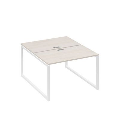 А4 Б4 173 ДШ (Дуб шамони/Белый) Рабочая станция на каркасе QUATTRO столы 2х120