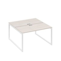 А4 Б4 174 ДШ (Дуб шамони/Белый) Рабочая станция на каркасе QUATTRO столы 2х140