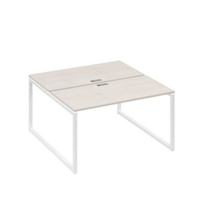 А4 Б4 174 ДШ (Дуб шамони/Белый) Рабочая станция на каркасе QUATTRO столы 2х140