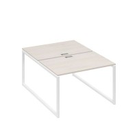 А4 Б4 176 ДШ (Дуб шамони/Белый) Рабочая станция на каркасе QUATTRO столы 2х120