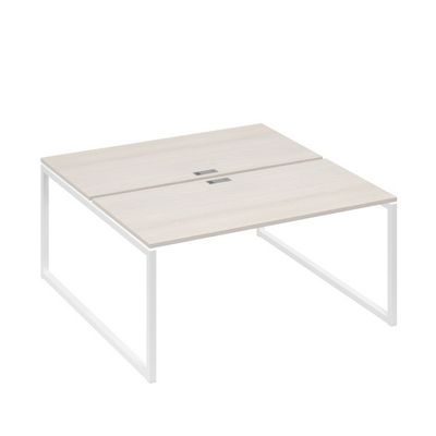 А4 Б4 178 ДШ (Дуб шамони/Белый) Рабочая станция на каркасе QUATTRO столы 2х160