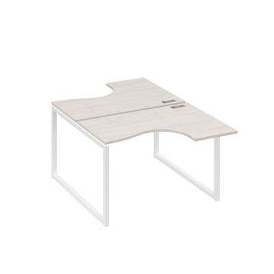 А4 Б4 180 ДШ (Дуб шамони/Белый) Рабочая станция опоры QUATTRO столы 2х120 Классика