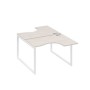 А4 Б4 180 ДШ (Дуб шамони/Белый) Рабочая станция опоры QUATTRO столы 2х120 Классика