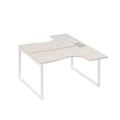 А4 Б4 181 ДШ (Дуб шамони/Белый) Рабочая станция опоры QUATTRO столы 2х140 Классика