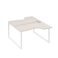 А4 Б4 184 ДШ (Дуб шамони/Белый) Рабочая станция опоры QUATTRO столы 2х140 Классика