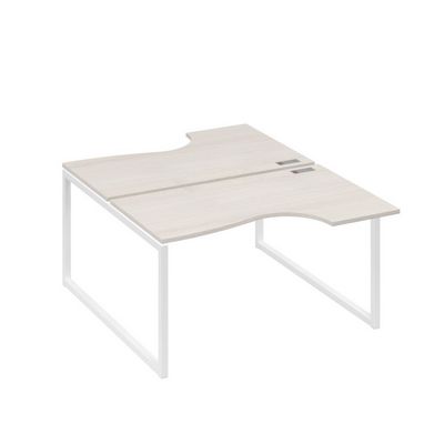 А4 Б4 184 ДШ (Дуб шамони/Белый) Рабочая станция опоры QUATTRO столы 2х140 Классика