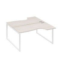 А4 Б4 185 ДШ (Дуб шамони/Белый) Рабочая станция опоры QUATTRO столы 2х160 Классика