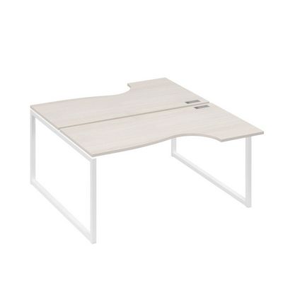 А4 Б4 185 ДШ (Дуб шамони/Белый) Рабочая станция опоры QUATTRO столы 2х160 Классика