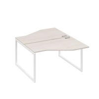 А4 Б4 187 ДШ (Дуб шамони/Белый) Рабочая станция опоры QUATTRO со столами Техно 2х140