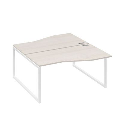 А4 Б4 191 ДШ (Дуб шамони/Белый) Рабочая станция каркас QUATTRO столы 2х160 Техно