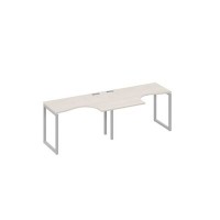 А4 С4 031-2 ДШ (Дуб шамони/Серый) Рабочая станция QUATTRO 2х120 столы Классика эргономичные