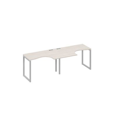 А4 С4 031-2 ДШ (Дуб шамони/Серый) Рабочая станция QUATTRO 2х120 столы Классика эргономичные