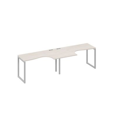 А4 С4 033-2 ДШ (Дуб шамони/Серый) Рабочая станция QUATTRO 2х140 столы Классика эргономичные