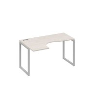 А4 С4 033 ДШ (Дуб шамони/Серый) Стол эргономичный левый "Классика" на металлокаркасе QUATTRO