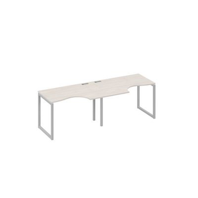 А4 С4 041-2 ДШ (Дуб шамони/Серый) Рабочая станция QUATTRO 2х120 столы Классика эргономичные