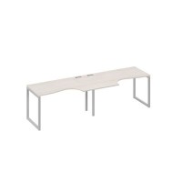 А4 С4 043-2 ДШ (Дуб шамони/Серый) Рабочая станция QUATTRO 2х140 столы Классика эргономичные