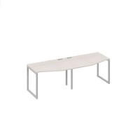 А4 С4 061-2 ДШ (Дуб шамони/Серый) Рабочая станция опоры QUATTRO столы 2х120 со столами Техно