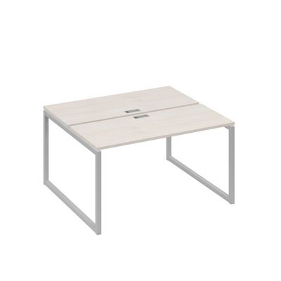 А4 С4 171 ДШ (Дуб шамони/Серый) Рабочая станция на каркасе QUATTRO столы 2х140